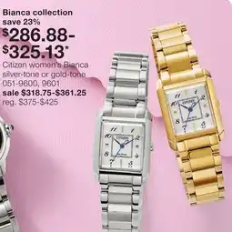JC Penney Citizen women's Bianca silver-tone or gold-tone offer