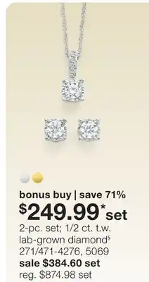 JC Penney 2-pc. set 1/2 ct. t.w. lab-grown diamond§ offer