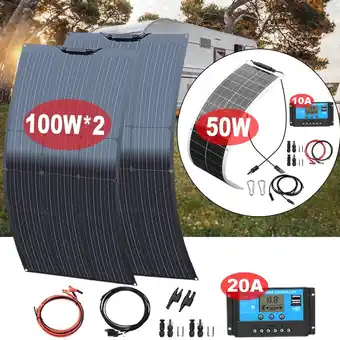 Walmart 2 flexible solar panel systems: 2X100W kits + 1X50W kit for rooftop Outdoor Caravans offer