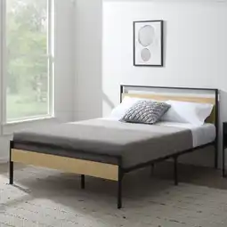 Walmart Rest Haven Ashland Metal and Wood Platform Bed, Full, Brown offer