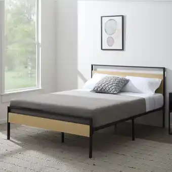 Walmart Rest Haven Ashland Metal and Wood Platform Bed, Full, Brown offer
