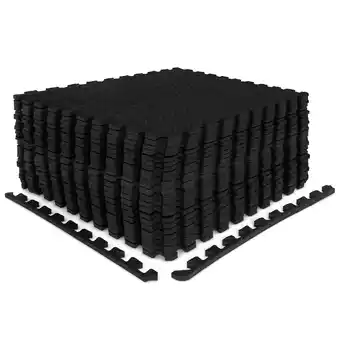 Walmart Costway 24 Tiles 1/2'' Puzzle Floor Exercise Mat Interlocking Anti-slip EVA Foam Black offer