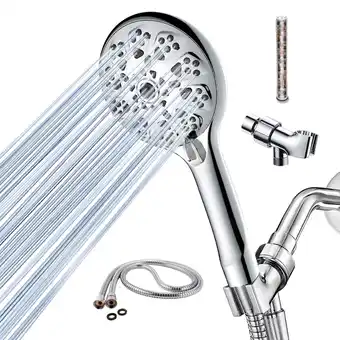 Walmart Lockways Showerhead with Filter, 10 Spray Modes High Pressure Handheld Shower Head with Long Hose offer