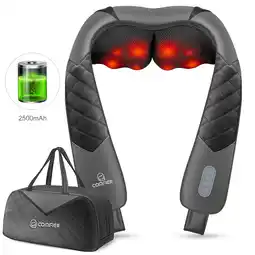Walmart Cordless Back Neck Massager with Heat, Comfier 4D Shiatsu Shoulder Massage Pillow with Portable Bag offer
