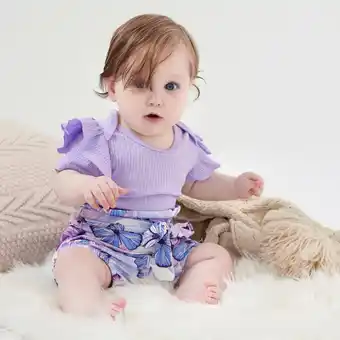 Walmart PatPat Baby Girl Outfit Set with Ruffle Bodysuit and Floral Bloomers Gift for Easter 9-12 Months offer