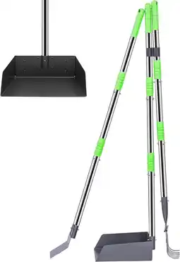 Walmart Niubya Pooper Scooper for Dog, Poop Scoopwith 3 Pack Adjustable Long Handle, Black&Silver offer