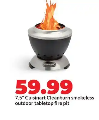 Hy-Vee 7.5 Cuisinart Cleanburn smokeless outdoor tabletop fire pit offer