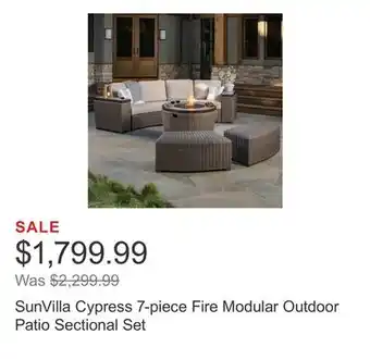Costco SunVilla Cypress 7-piece Fire Modular Outdoor Patio Sectional Set offer