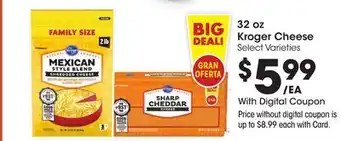 Ralphs 32 oz Kroger Cheese offer