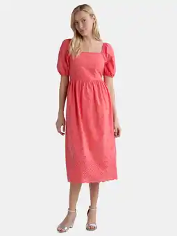 Walmart Time and Tru Women's and Women's Plus Square Neck Eyelet Midi Dress, Sizes XS-4X offer