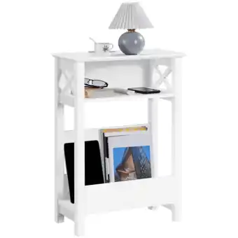 Walmart Renwick 3 Tier Modern End Table, White offer