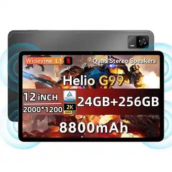 Walmart 12 inch Tablet Android 14 , HPad6 24GB RAM 256GB ROM Helio G99 Octa Core , 2K Display, 8800mAh offer