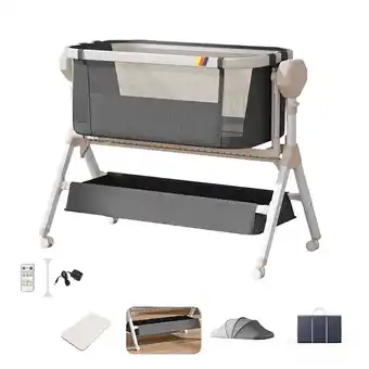 Walmart Automatic Rocking Bassinet, Baby Cribs, Bedside Sleeper, Newborn Co-Sleeper,Unisex Baby Sleeping Bed offer