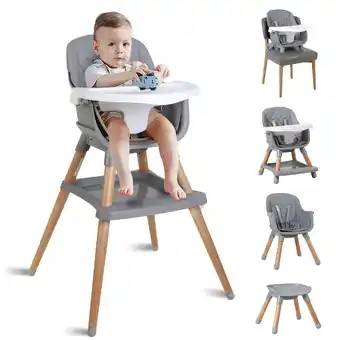 Walmart AILEEKISS 7 in 1 Wooden Baby High Chair forToddler, Infant Feeding Chair with Removable Tray offer