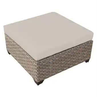 Walmart TK Classic Monterey Wicker Patio Square Ottoman in Beige offer