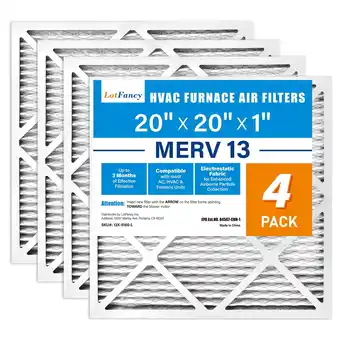 Walmart LotFancy 14x25x1 Air Filters, MERV 13 Pleated HVAC AC Furnace Air Filters, 4 Pack offer