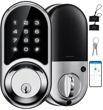 Walmart Veise Keyless Deadbolt Doors Lock, Keypad Doors Lock, Aluminum Metal Satin Nickel Deadbolt Lock offer
