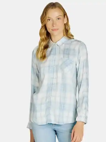 Walmart Time and Tru Women's Plaid Button Front Soft Shirt with Long Sleeves, Sizes S-XXXL offer