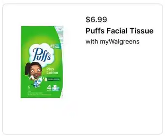 Walgreens Puffs Facial Tissue offer