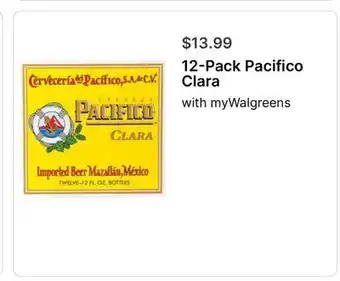 Walgreens 12-Pack Pacifico Clara offer