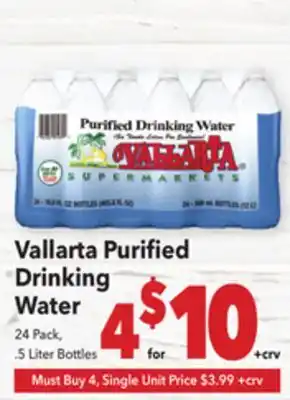 Vallarta Supermarkets Vallarta Purified Drinking Water offer