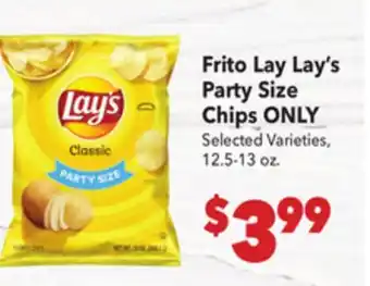 Vallarta Supermarkets Frito Lay Lay's Party Size Chips ONLY offer