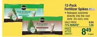 Menards Miracle-Gro Tree & Shrub Plant Food Fertilizer Spikes - 12 Pack offer