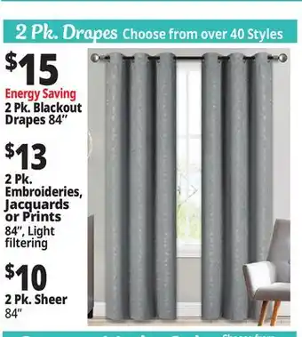 Ocean State Job Lot Drapes offer