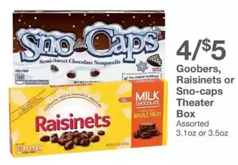 Kinney Drugs Goobers, Raisinets or Sno-caps Theater Box offer