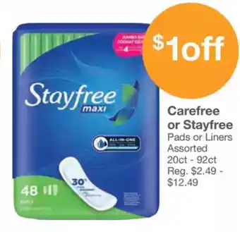 Kinney Drugs Carefree or Stayfree offer