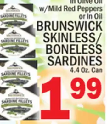 C Town BRUNSWICK SKINLESS/BONELESS SARDINES offer