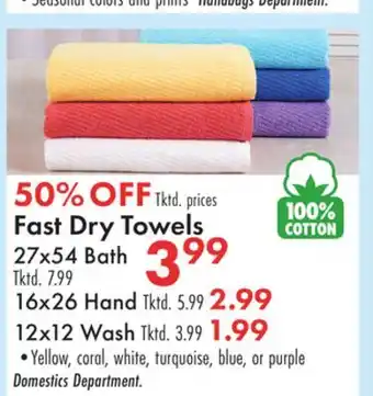 Boscov's Fast Dry Towels offer