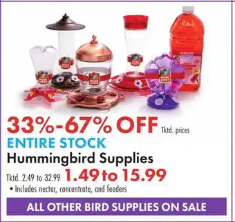 Boscov's Hummingbird Supplies offer