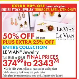 Boscov's LE VIAN Jewelry offer