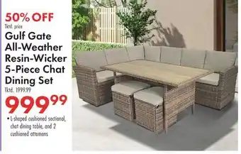Boscov's Gulf Gate All-Weather Resin-Wicker 5-Piece Chat Dining Set offer