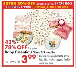 Boscov's Baby Essentials offer