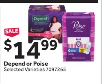 Stop&Shop Depend or Poise offer