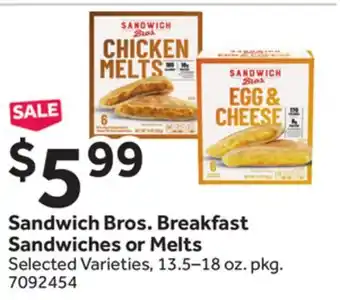 Stop&Shop Sandwich Bros. Breakfast Sandwiches or Melts offer