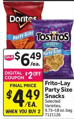 Stop&Shop Frito-Lay Party Size Snacks offer
