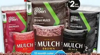 Lowe's StaGreen or Premium 2-cu ft Mulch offer