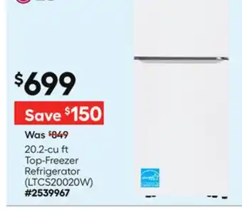 Lowe's 20.2-cu ft Top-Freezer Refrigerator offer