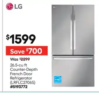 Lowe's 26.5-cu ft Counter-Depth French Door Refrigerator offer