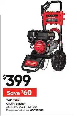 Lowe's 3400-PSI 2.4-GPM Gas Pressure Washer offer