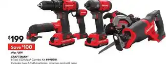 Lowe's CRAFTSMAN 6-Tool V20 Max F Combo Kit offer