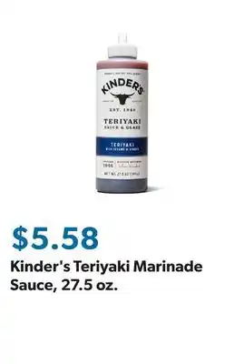 Sam's Club Kinder's Teriyaki Marinade Sauce, 27.5 oz offer