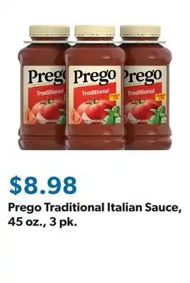 Sam's Club Prego Traditional Italian Sauce, 45 oz., 3 pk offer