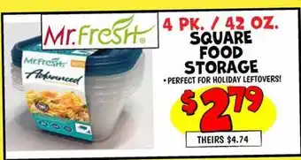 Ollie's Mr. Fresh SQUARE FOOD STORAGE offer