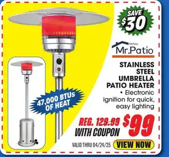 Big 5 Mr. Patio Propane Umbrella Patio Heater offer