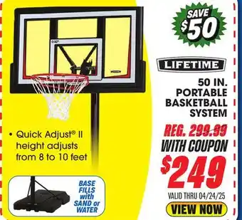 Big 5 Lifetime 50 Portable Basketball Hoop offer