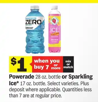 Meijer Powerade 28 oz. bottle or Sparkling Ice* 17 oz. bottle offer
